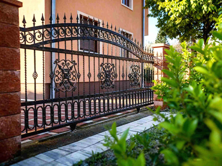 single wrought iron gates, wrought iron gates, wrought iron fence gate